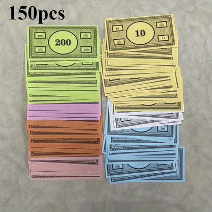 150 pcs Game Prop Money, Refill Pack with 7 Denominations, Ideal for Family Entertainment Parties and Outdoor Games