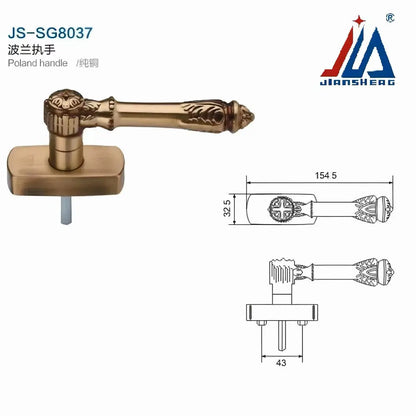 Premium Solid Brass Casement Window Handle, Vintage Bronze Lever for Aluminum Window, Replacement Hardware