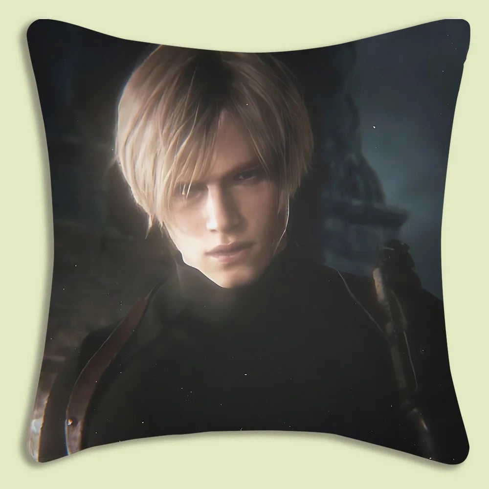 Pillow Covers Cartoon Leon Kennedy Sofa Decorative Home Double-sided Printing Short Plush Cute Cushion Cover