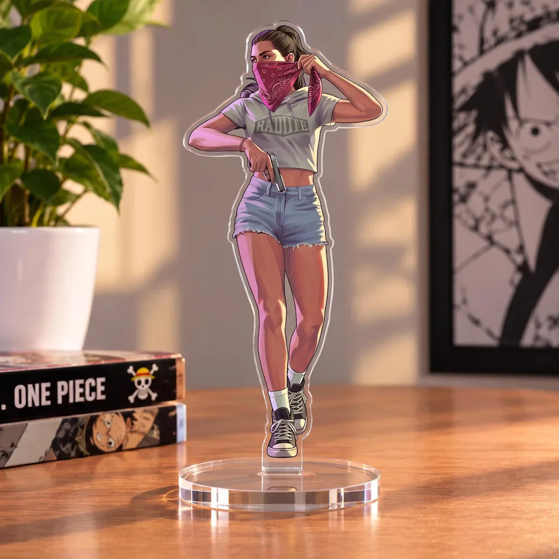 GTA 6 Lucia And Jason Dolls Acrylic Plaque VI Desktop Gaming Ornament Gamer Gifts Game Equipment Accessories