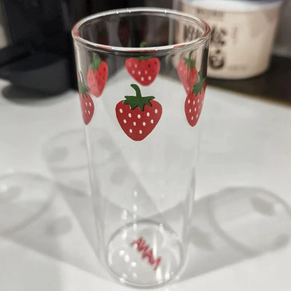 Anime NANA Oosaki Nana Cosplay Water Glass Cup Strawberry Print Heat-Resistant Milk Glasses Mug Tumbler Cups Accessories Props