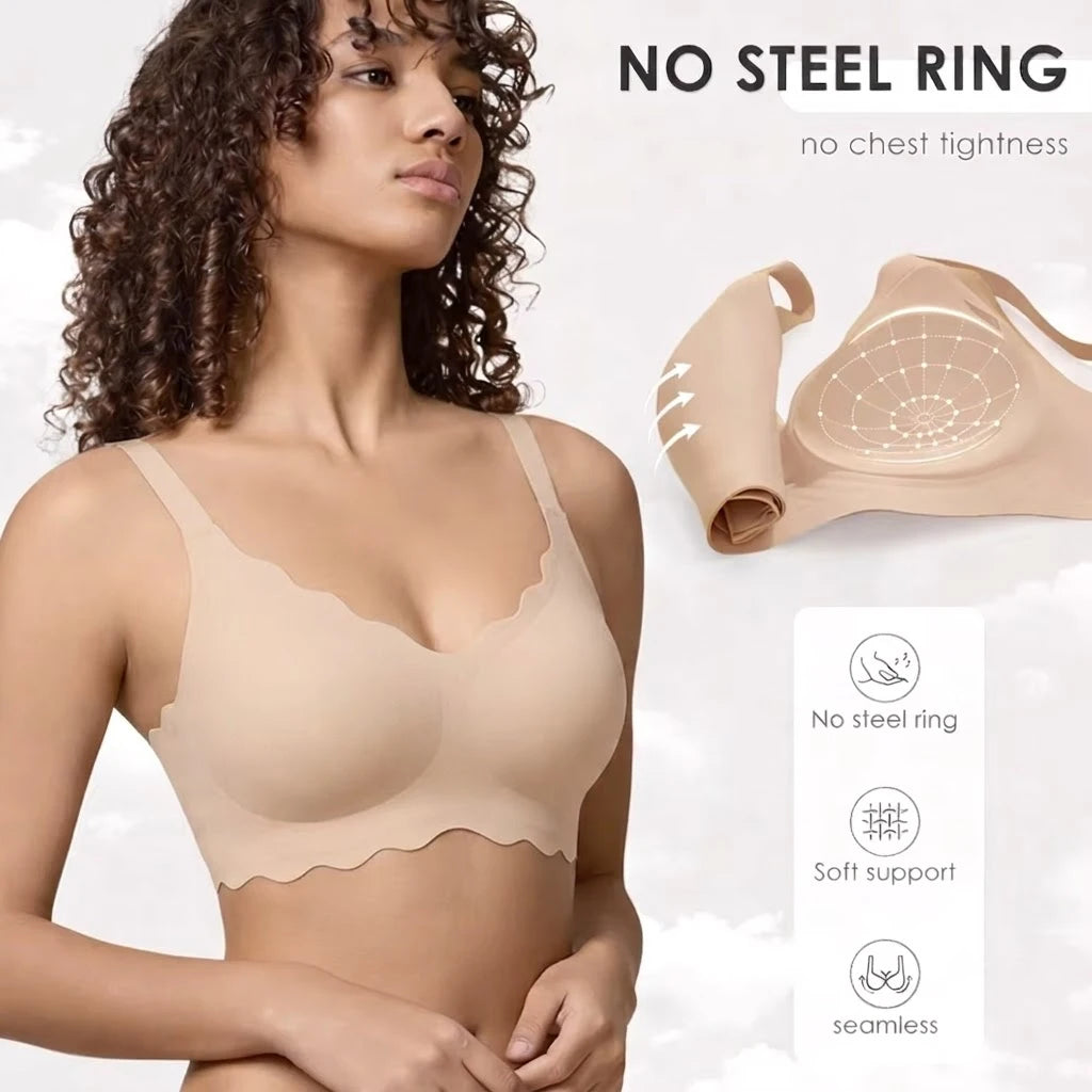 Seamless Wireless Supportive Bra Push Up Comfort Soft No Underwire Full Coverage T-Shirt Bra Plus Size Bralette for Women