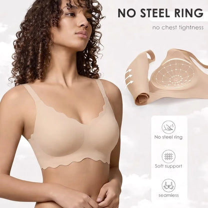 Seamless Wireless Supportive Bra Push Up Comfort Soft No Underwire Full Coverage T-Shirt Bra Plus Size Bralette for Women