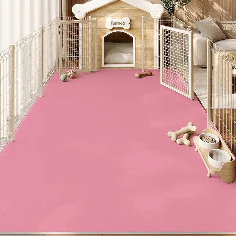 Pet Floor Mat PVC Waterproof Urine-proof Leather Carpet Solid Color Dog Enclosure Mats Large Size Rug Wipeable Kitchen Rugs 양탄자