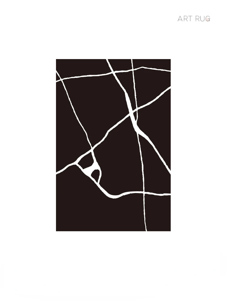 Modern Luxury Carpets for Living Room Fluffy Soft Plush Rug Black White Lines Bedroom Decor Carpet Large Area Washable Study Mat