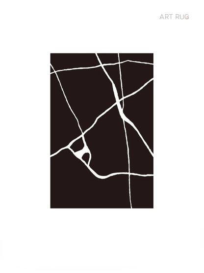 Modern Luxury Carpets for Living Room Fluffy Soft Plush Rug Black White Lines Bedroom Decor Carpet Large Area Washable Study Mat