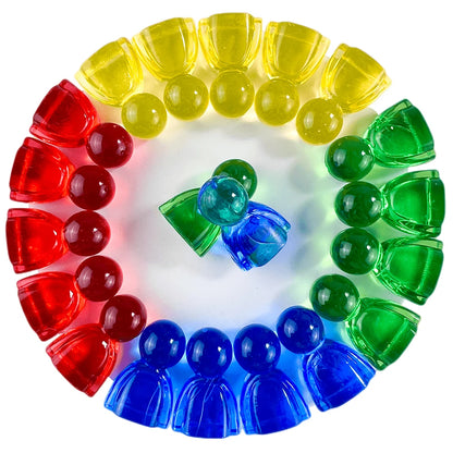 Pawn/ Chess 24mm Plastic Game Pieces for Board Game Accessories 4 Colors 10pcs