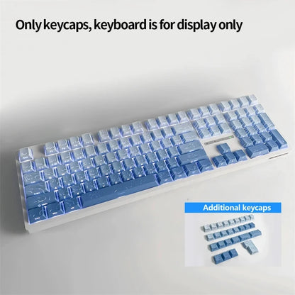 New Topographic Keycaps 4.0 Version Shine Through 98 Key PBT Cherry Profile Side Print Backlit for MX Gamer Mechanical Keyboard