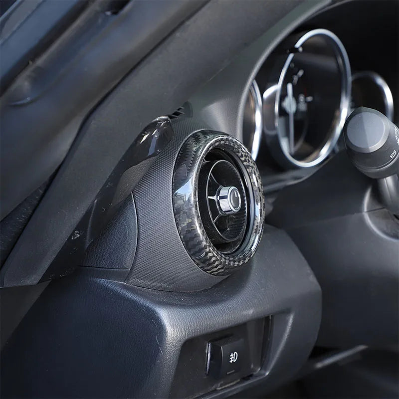 Real Carbon Fiber For Mazda MX-5 MX5 2016-2023 Car Dashboard Panel Air Outlet Decoration Ring Car Interior Accessories