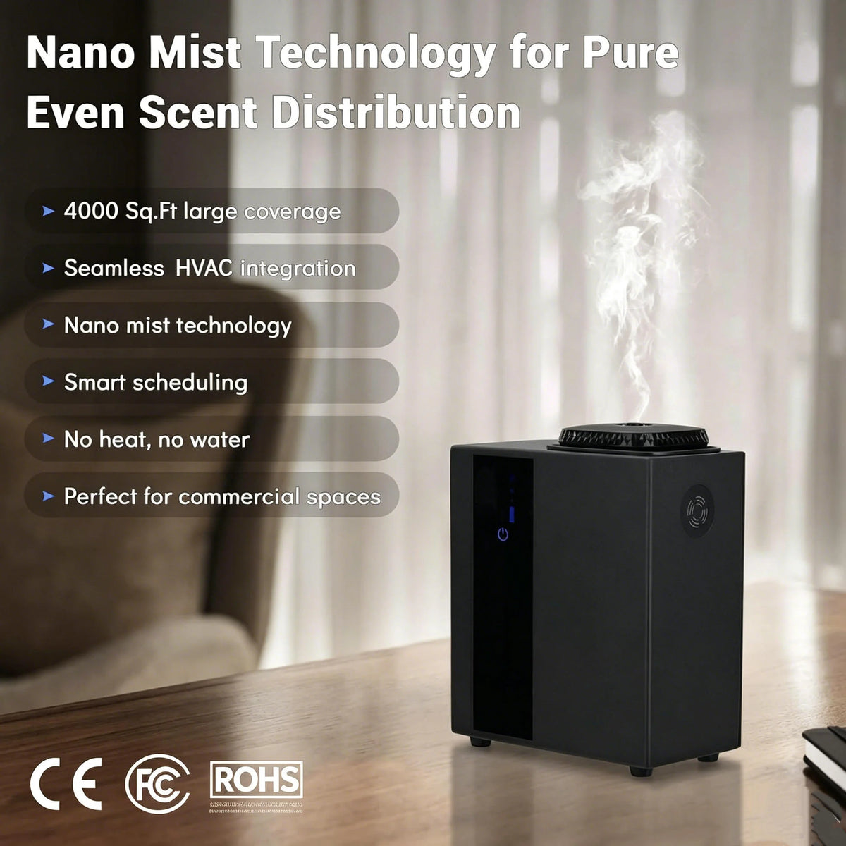 Smart Control HAVC Essential Oil Scent Diffuser A300 Difusores De Aromas Waterless Aromatherapy Diffuser Machine for Hotel Home