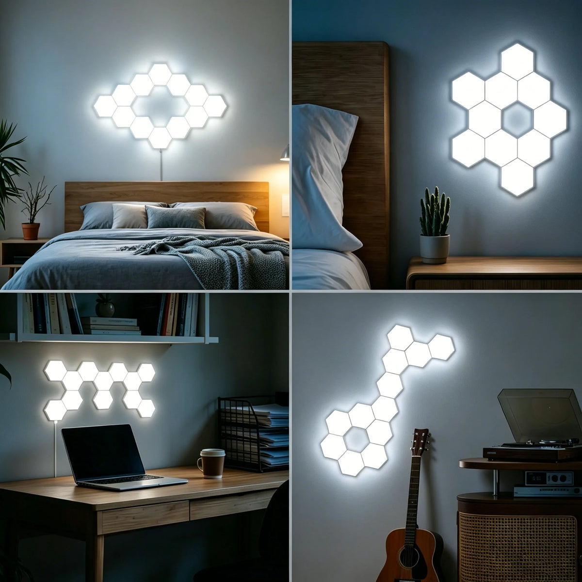 Touch Hexagon Panel Lights DIY Assembleable Honeycomb Night Light for Game Room Home Bedroom Decoration Christmas Birthday Gift
