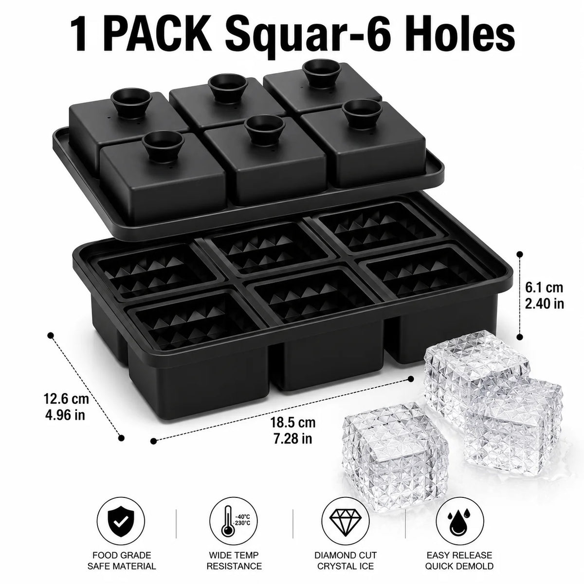 Easy Release Diamond Ice Cube Tray Sphere Ice Mold Food Grade Silicone Ice Molds With Funnel For Slow Melting Coffee Bar Gadgets