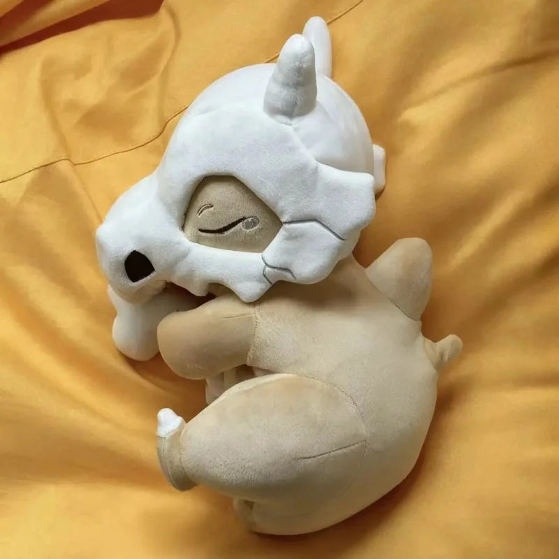 32cm Anime Sleeping Cubone Dinosaur Head Mask Plush Toy Soft Pillow Room Decorative Seat Cushion Cute Companion Comfort Doll