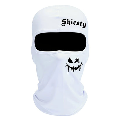 Smiling face print Balaclava face mask, summer cool neck cover, motorcycle skiing scarf, unisex
