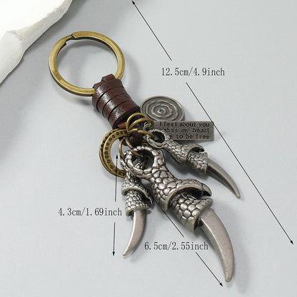 Punk rock claw pendant keychains