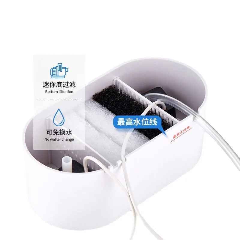 USB Mini Desktop Aquarium Built-in Water Pump / LED Light / Filter Self Circulation and Self Circulation Goldfish Tank