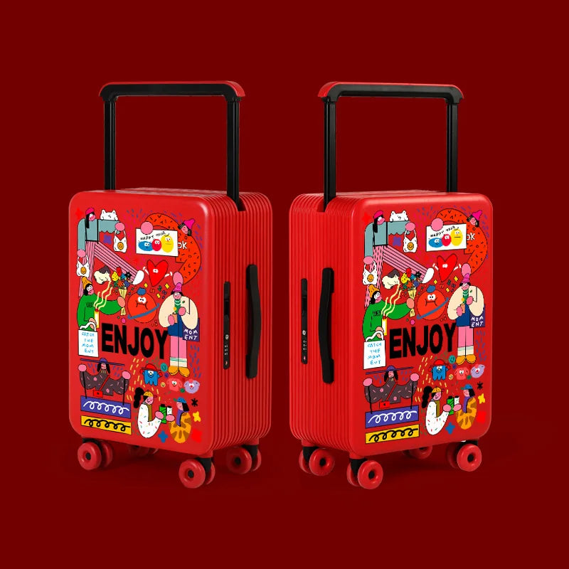 KLQDZMS Luggage High Quality 20"24"26 Inch Boarding Box Large Capacity Trolley Case Students Password Box Women's Suitcase