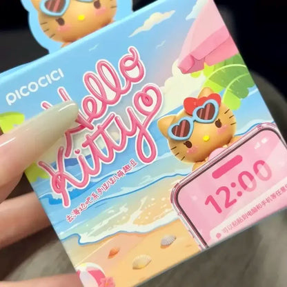 new Hello Kitty hipper Blind Box Go To Beach Series Cute Lying Figure Phone Case Sticker Collectible Trendy Toy Desk Decor gift
