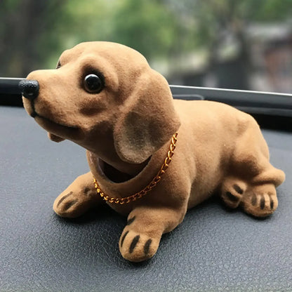 Bobble Head Dog Figure Car Decoration Cute Nodding Heads Puppy Ornament Creative Shaking Head Dog Toy for Vehicle Interior Decor