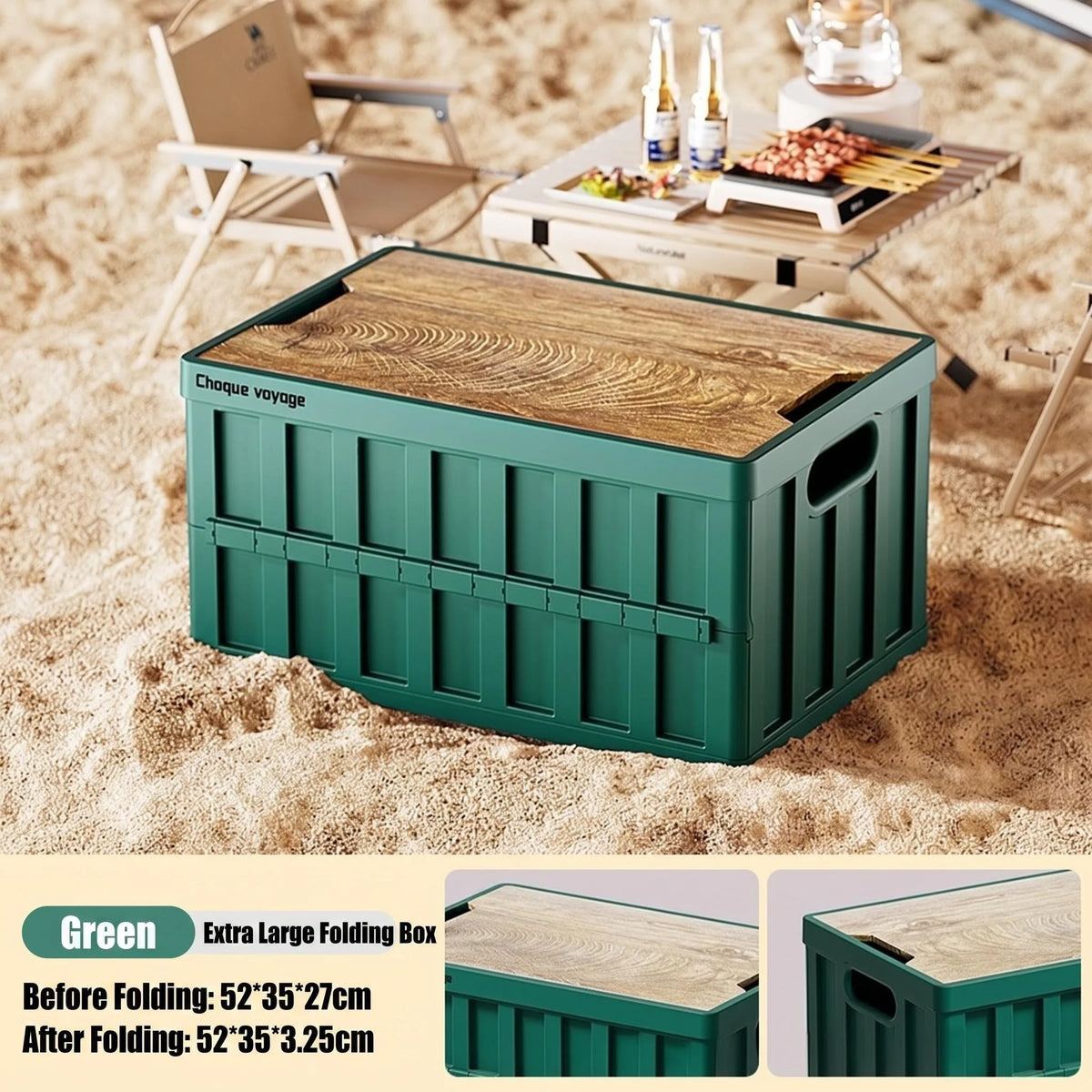 Outdoor Camping Storage Box, Home Bedroom Organization Folding Box, Car Trunk Moving Camping Storage Box