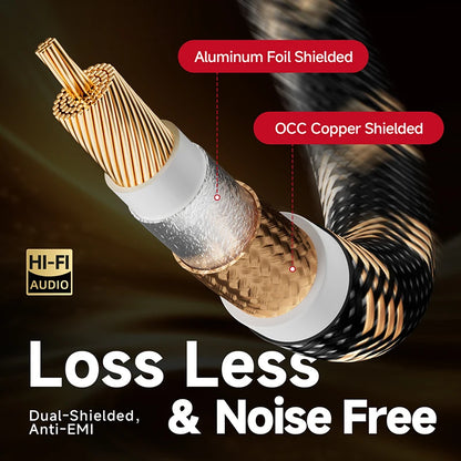 TODN Digital Audio Coaxial Cable 75Ω 7N OCC high end Rca to Rca Male Stereo Cable Speaker Hifi Subwoofer Cable sub cable
