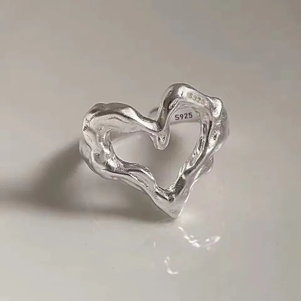 PANJBJ 925 Sterling Silver Geometry Crystal Ring For Women Ellipse Exaggerated Punk Water Drop Open Jewelry Gift Dropshipping