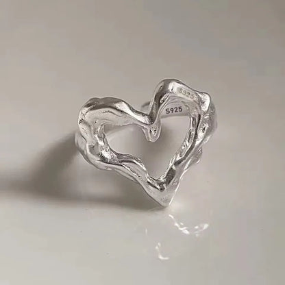 PANJBJ 925 Sterling Silver Geometry Crystal Ring For Women Ellipse Exaggerated Punk Water Drop Open Jewelry Gift Dropshipping