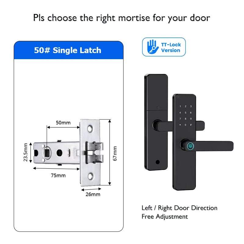 Bluetooth TTLock App Fingerprint Door Lock Code Card Key Touch Screen Smart Door Lock Security Digital Electronic Lock For Home