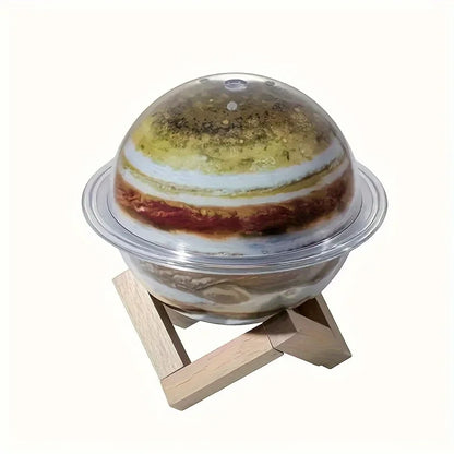 Creative Planet USB Humidifier with Colorful LED Lights,330ml Aromatherapy Diffuser,Silent Desktop Decor Wooden Base,USB Powered