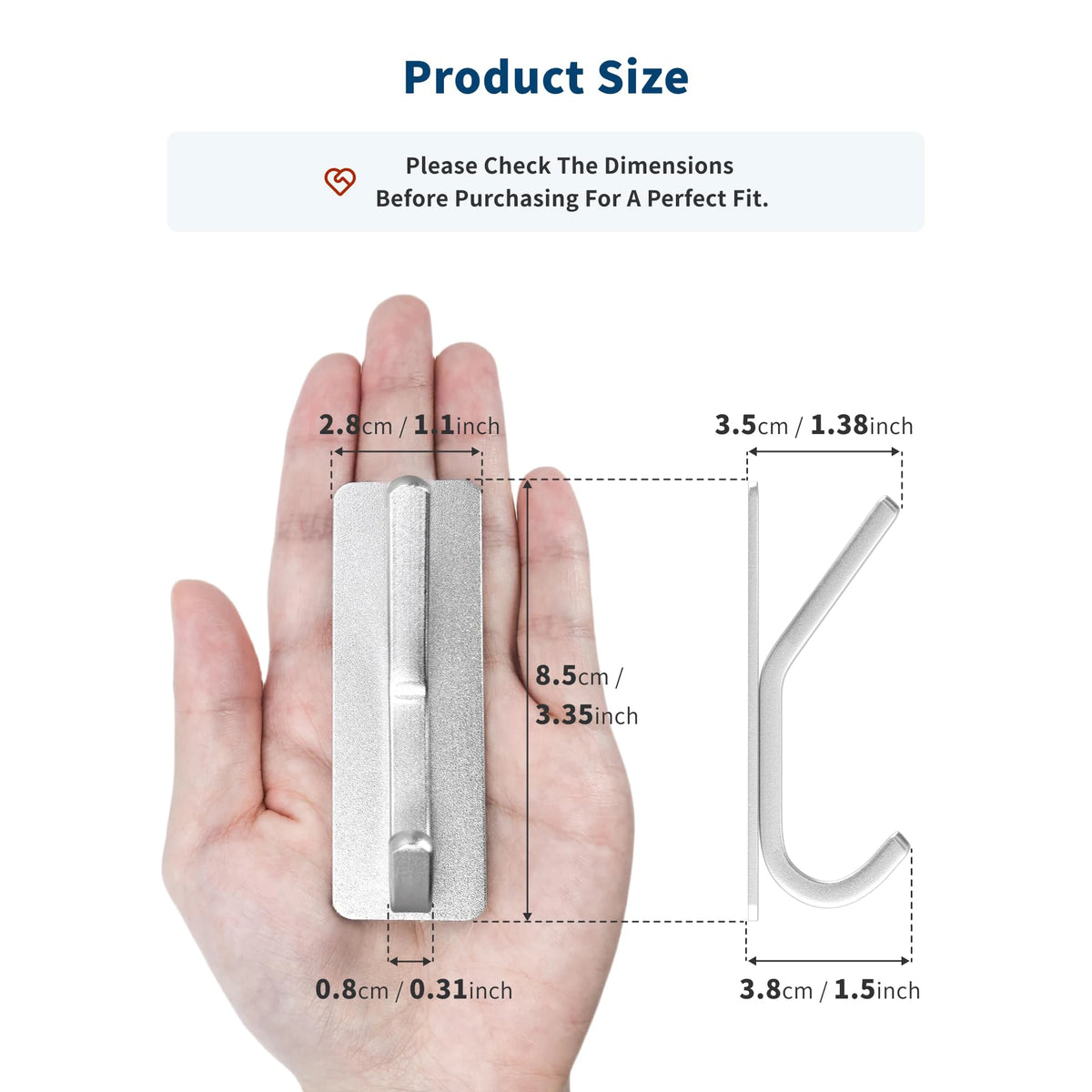 4pcs Towel Hooks Self Adhesive Bathroom Hooks 304 Stainless Steel Bathrobe Hooks  Storage Hanger Strong Adhesion Stick Wall Hook