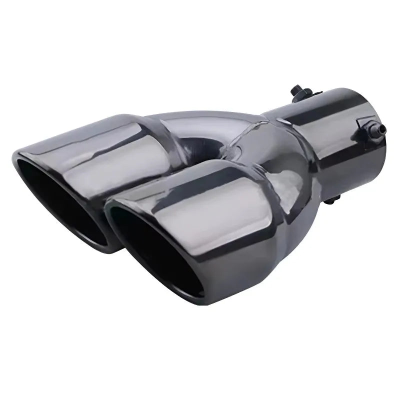 63mm Thicken Exhaust Tip Double Outlet Muffler Tip Tail Pipe Universal Exhaust System High Quality Stainless Steel Car Exhaust