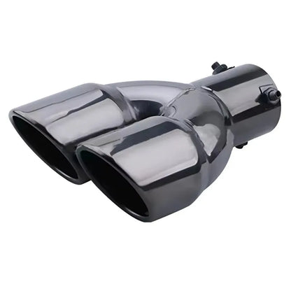 63mm Thicken Exhaust Tip Double Outlet Muffler Tip Tail Pipe Universal Exhaust System High Quality Stainless Steel Car Exhaust