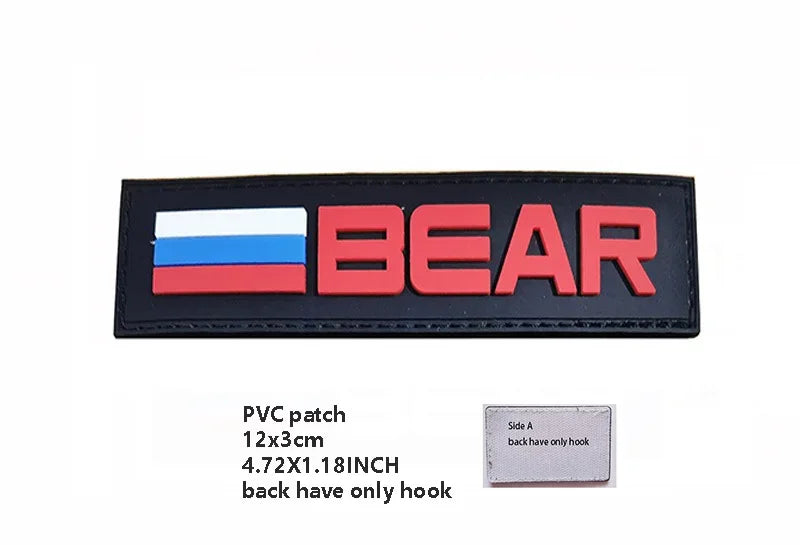 PVC Rubber Patch USEC Team Badge BEAR Magic Armband IR Reflective Tactical Morale Backpack Hook and Loop Patches for Clothing