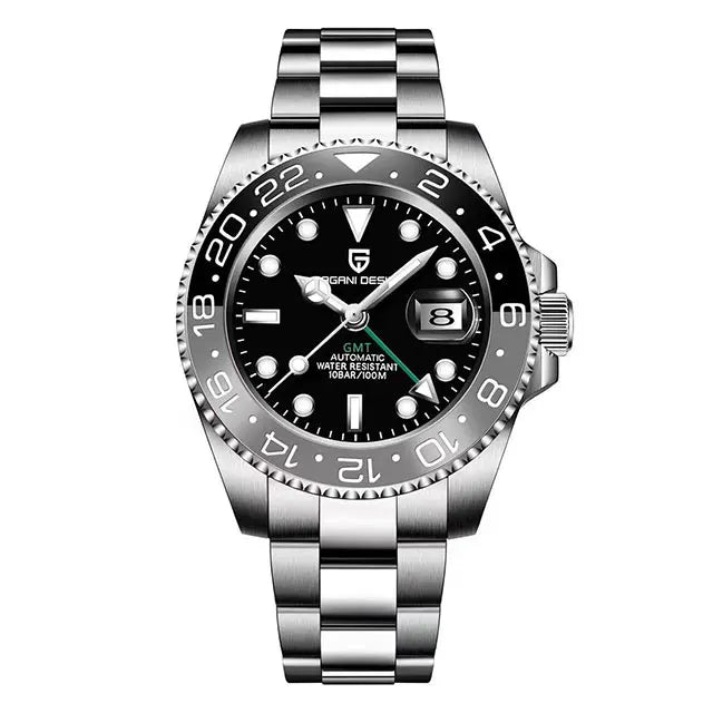 PAGANI DESIGN New GMT Men Watch Top Brand 40mm Mechanical Watch Sapphire Glass 100M Waterproof Automatic Wristwatch Reloj Hombre