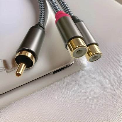 0.3/0.5/3m Short RCA Splitter Audio Cable RCA 1 to 2 Male to Female Jack Adapter Cord for TV CD DVD Subwoofer Amplifier Speaker
