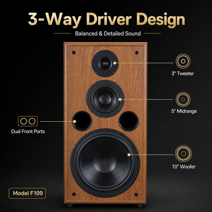 10 Inch Bookshelf Speaker 200W Monitor Speakers 6Ohm Bass Silk Film Tweeter F109 Speaker Fever Passive Sound Box 1Pc For Home