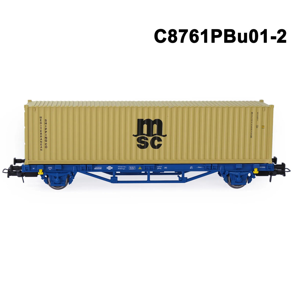 Evemodel Model Railway HO Scale 1:87 Flat Car with Container 20ft 40ft Shipping Cargo Box Lot C8761