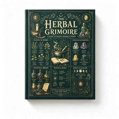 The Herbal Grimoire Guide to Plants Potions Power Natural Witchcraft Book for Beginners Herbalism Magic Rituals A5 Field Guide