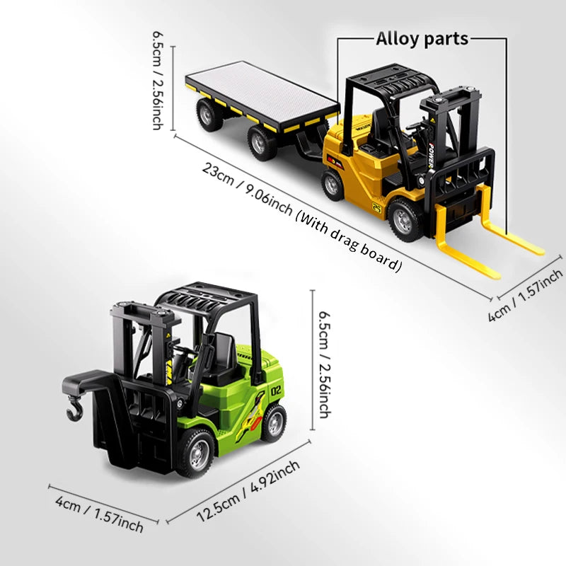 App Control / rc 1:64 Mini Remote Forklift, Alloy Variable Speed with Lighting and Sound Effects, Boy Gift