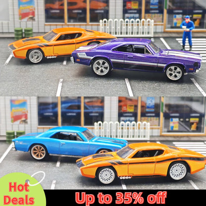 Kicarmod 1/64 Model Car ABS Wheels with Rubber Tire Metal Rims Front Small Rear Large Refitting Parts For Model Car