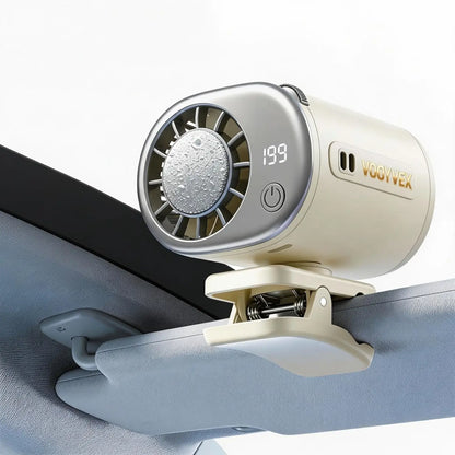 2026 Car Clip On Fan Air Conditioner With Led Display - 360° Rotation Stroller Mini Clip Fan Portable Personal Clip-On Air Condi