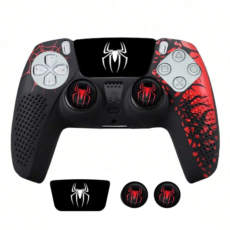 Anti-Slip Silicone PS5 Controller Cover Case Protective Skin with Thumb Grip Cap Sticker Compatible with PS5 Gaming Controller