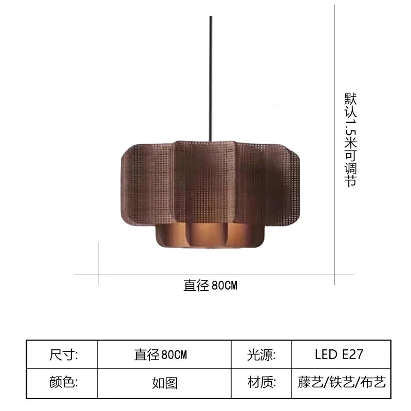 Japanese Wabi Sabi Bohemian Rattan Pendant Lights Restaurant Tea Room Counter Living Room Cafe Homestay Led Lighting Luminaires