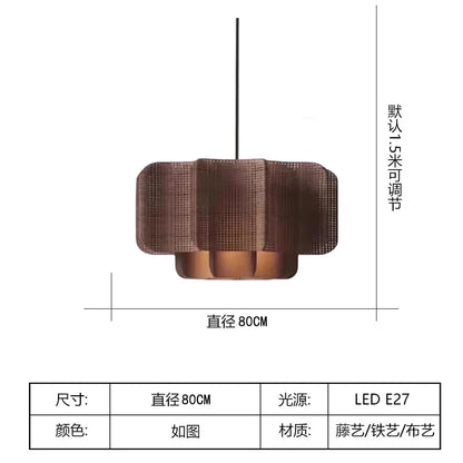 Japanese Wabi Sabi Bohemian Rattan Pendant Lights Restaurant Tea Room Counter Living Room Cafe Homestay Led Lighting Luminaires