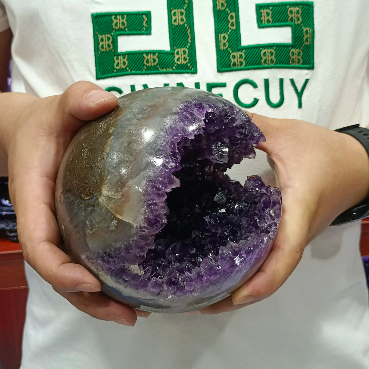 Naturally Formed! Uruguayan Amethyst, Purple Crystal, Geode Opening Laugh, Mineral Reiki, Healing, Wealth