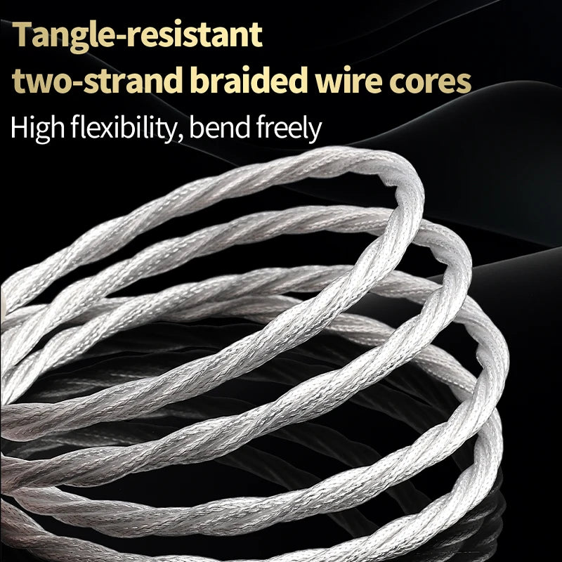 YYAUDIO Hifi 3.5mm to 2 RCA Cable Pure Silver Main Core Siver-plated Screening 3.5mm Jack to 2rca Male Aux Cable Hifi