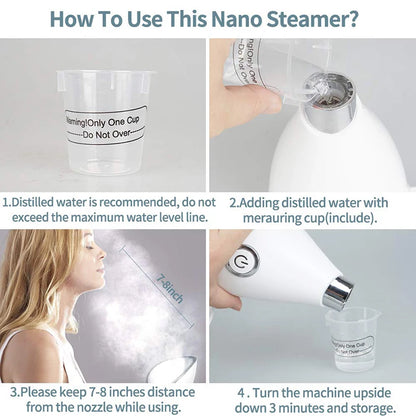 Professional Hot Mist Beauty hydration Sauna Steamer Face Facial Steamer Machine Portable Skin Care Nano Ionic Facial Steamer
