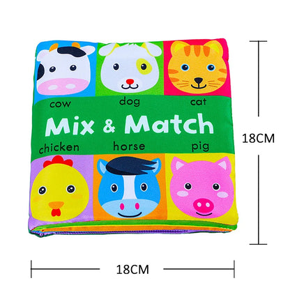 Soft Baby Books 3D Touch Feel High Contrast Cloth Book Sensory Early Learning Stroller Toys for Infant Toddler Gifts 0-12 Months