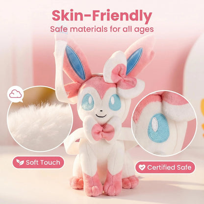 Pokemon Sylveon Plush Doll - Soft Touch Skin-Friendly Stuffed Toy, Safe Gift for Kids and Pokemon Fans