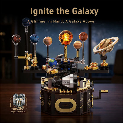 Creative 556Pcs Solar System Orbit Universal Voyage Building Blocks City Mechanical Space Galaxy MOC Bricks Education Toys Gift